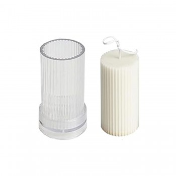 Poli Karbon Mum Kalıbı Dik Çizgili 11X6 CM