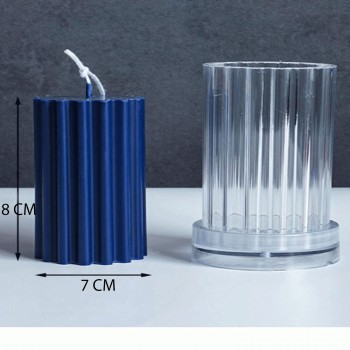 Poli Karbon Mum Kalıbı Dik Çizgili 6215 Poli Karbon Mum Kalıbı Dik Çizgili 6215