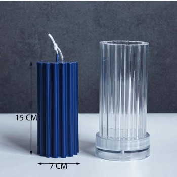 Poli Karbon Mum Kalıbı Dik Çizgili 6217 Poli Karbon Mum Kalıbı Dik Çizgili 6217