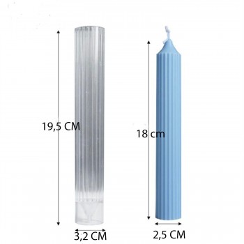 Poli Karbon Mum Kalıbı Dik Çizgili 6267 Poli Karbon Mum Kalıbı Dik Çizgili 6267