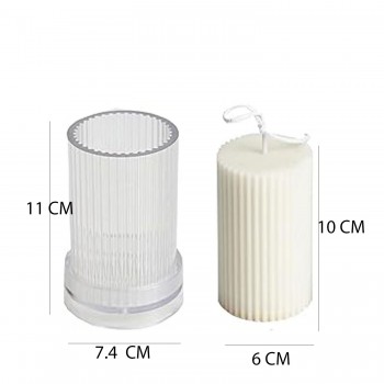 Poli Karbon Sert Plastik Mum Kalıbı Dik Çizgili 11X7,4 CM Poli Karbon Sert Plastik Mum Kalıbı Dik Çizgili 11X7,4 CM