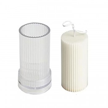 Poli Karbon Sert Plastik  Mum Kalıbı Dik Çizgili 16,4X6,5 CM