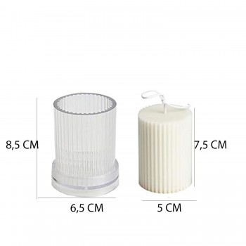 Poli Karbon Sert Plastik Mum Kalıbı Dik Çizgili 8,5X6,5 CM Poli Karbon Sert Plastik Mum Kalıbı Dik Çizgili 8,5X6,5 CM