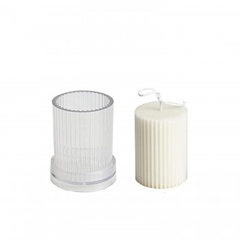 Poli Karbon Sert Plastik  Mum Kalıbı Dik Çizgili 8,5X6,5 CM