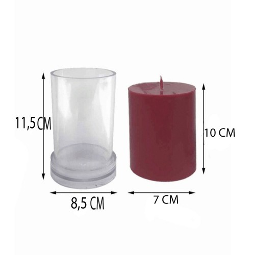 Poli Karbon Silindir  Mum Kalıbı  11,5X7,5