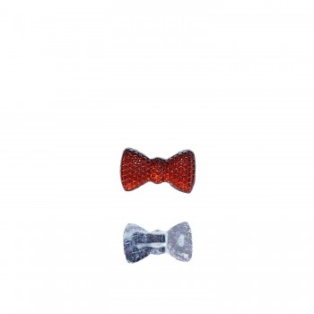 Polyester Fiyonk Hazır Papyon 1 CM X 2 CM - 100 Adet  Kırmızı