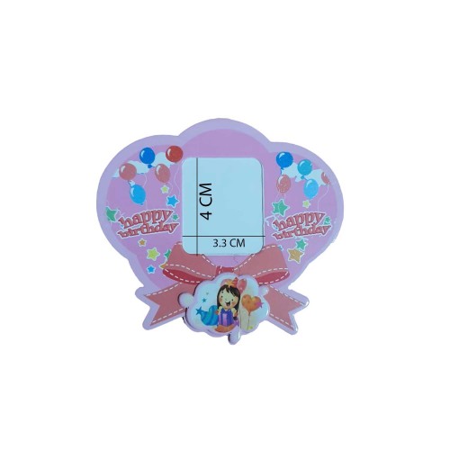 Resim Çerçevesi  Magnetli Karton Happy Birthday   - 25 Adet  Pembe