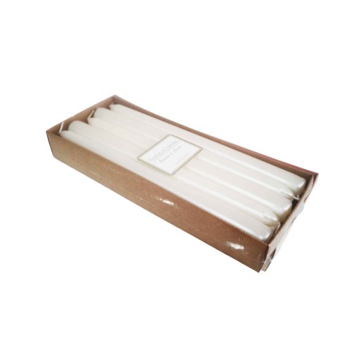 Şamdanlık  Mumu  2X 25 CM - 10 Adet  Metalik Beyaz