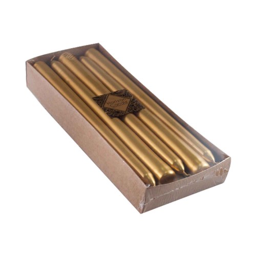 Şamdanlık  Mumu  2X 25 CM - 10 Adet  Metalik Gold