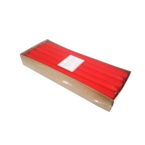 Şamdanlık  Mumu  2X 25 CM - 10 Adet  Soft Renk  Kırmızı