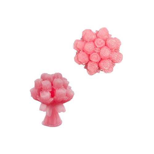 Silikon 3D 20 Güllü Çiçek Buketi Mum Kalıbı