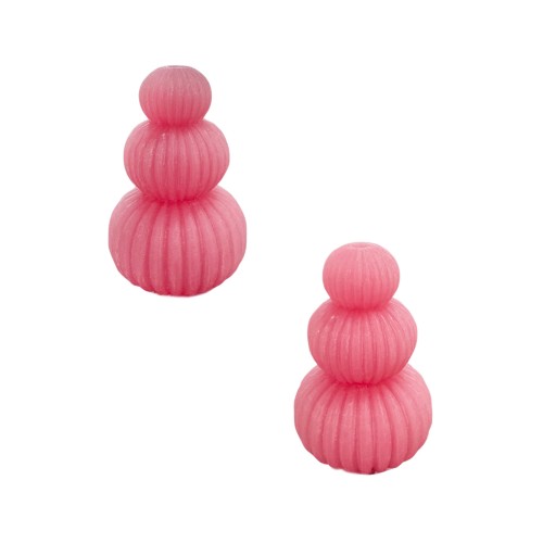 Silikon 3D 3 Katlı Çizgili Top Mum Kalıbı