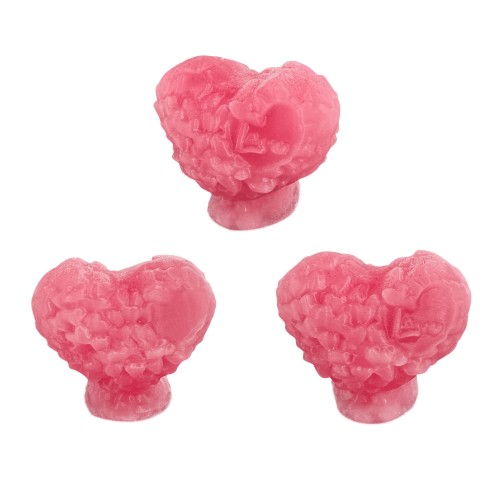 Silikon 3D Ayaklı Pıtırcıklı Love Yazılı Kalp Mum Kalıbı