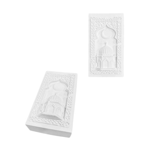 Silikon 3D Cami ve Ay Hilal Motifli Taş Tozu ve Mum Kalıbı