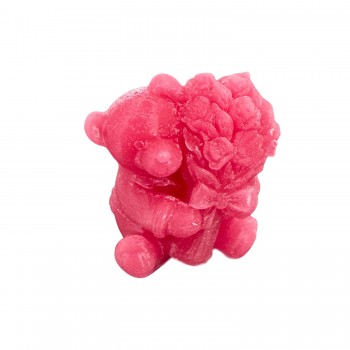 Silikon 3D Çiçek Buketli Sevimli Ayıcık Mum Kalıbı