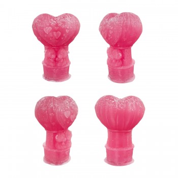 Silikon 3D Kalp Balonu İçinde Minik Ayıcık Çifti Mum Kalıbı