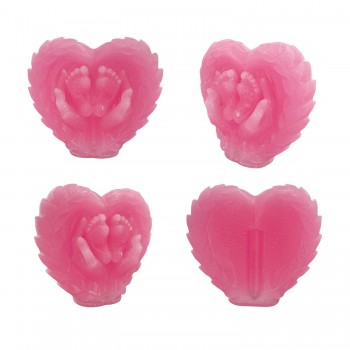 Silikon 3D Kalp Kanatlı Bebek Ayağı Mum Kalıbı