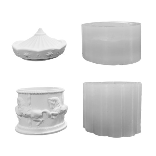 Silikon 3D Kapaklı Atlı Karınca Desenli Taş Tozu Mumluk Kalıbı