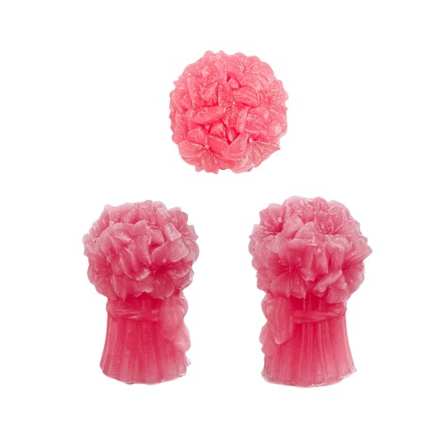 Silikon 3D Kurdeleli Gelin Çiçek Buketi Mum Kalıbı