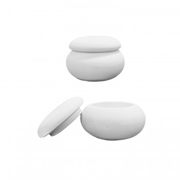 Silikon 3D Minimal Kapaklı Yuvarlak Taş Tozu Mumluk Kalıbı