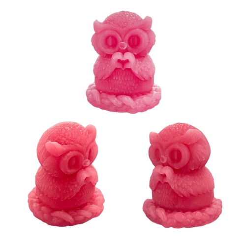 Silikon 3D Sevimli Kalp Yapan Baykuş Mum Kalıbı