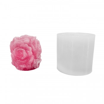 Silikon 3D Silindir Gül Buketi Mum Kalıbı