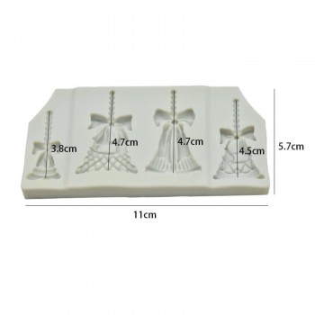 Silikon 4 Farklı Model Noel Çanı Şeker Hamuru Kalıbı