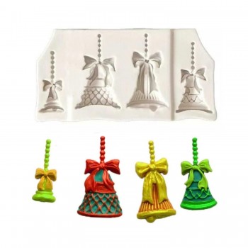 Silikon 4 Farklı Model Noel Çanı Şeker Hamuru Kalıbı