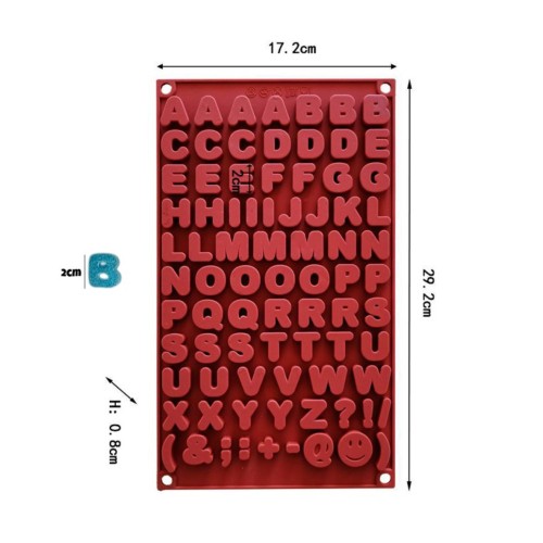 Silikon Bubble Alfabe Harfleri Çikolata Kalıbı 2 CM