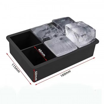 Silikon Buz Kalıbı Büyük Boy Kare Buz Kalıbı 6 Lı