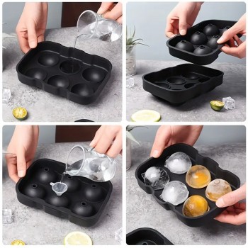 Silikon Buz Kalıbı Yuvarlak Küre Buz Kalıbı 6 Lı Silikon Buz Kalıbı Yuvarlak Küre Buz Kalıbı 6 Lı