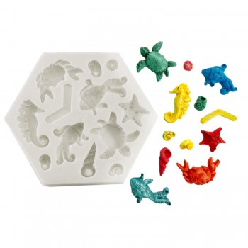 Silikon Deniz Canlıları Figürleri Şeker Hamuru Kalıbı