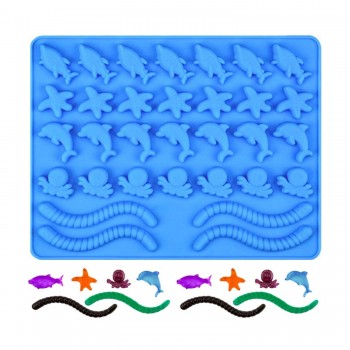 Silikon Deniz Canlıları Figürleri Solucan Haribo Çikolata Ve Jelibon Kalıbı