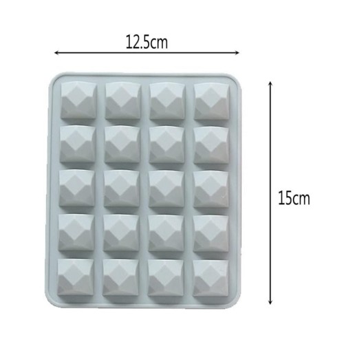 Silikon Elmas Şekilli Çikolata Ve Jelibon Kalıbı 20 Li