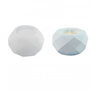 Epoksi Silikon Kristal Sekilli Taş Tozu Beton Sukulent Saksı Ve Mumluk Kalıbı