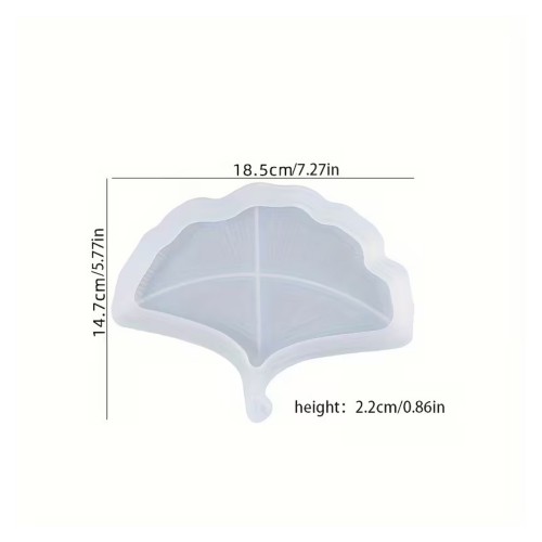 Silikon Ginkgo Yaprağı Tepsi Kalıbı - Epoksi, Beton ve Alçı için Dekoratif Kalıp