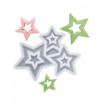 Silikon İçi Boş Yıldız Model 3 Farklı Boy Şeker Lolipop Kalıbı