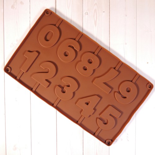 Silikon Kalıp Bombeli Pasta Rakam Şeker Lolipop Kalıbı