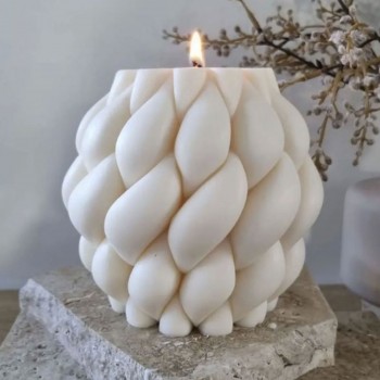 Silikon Kalıp Büyük Boy Burgulu Mum  Kokulu Taş Kalıbı S125-1