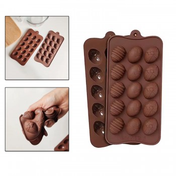 Silikon Kalıp Çikolata Ve Buz 3 Farklı Yumurta Şeker Hamuru Kek Kalıbı 15 Li