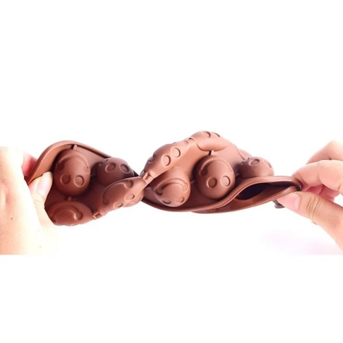 Silikon Kalıp Çikolata Ve Buz Gülen Yüz Emoji Şeker Hamuru Kek Kalıbı 15 Li