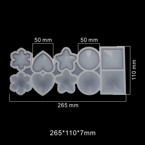 Silikon Kalıp Çoklu Şekilli Bombeli ve Düz Şeker Lolipop Kalıbı 10 Lu