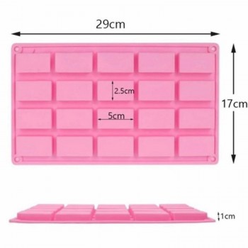 Silikon Kalıp Dikdörtgen Çikolata Kurabiye Kalıbı 20 li B8168 Silikon Kalıp Dikdörtgen Çikolata Kurabiye Kalıbı 20 li B8168