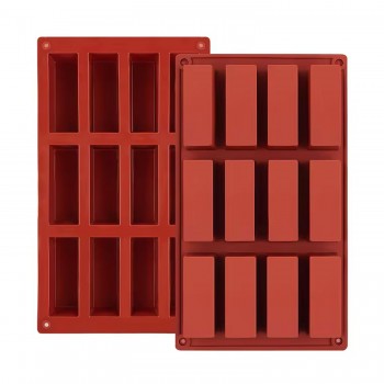 Silikon Kalıp Dubai Çikolata Bar ve Kek Dikdörtgen Kalıbı 12 Li Silikon Kalıp Dubai Çikolata Bar ve Kek Dikdörtgen Kalıbı 12 Li