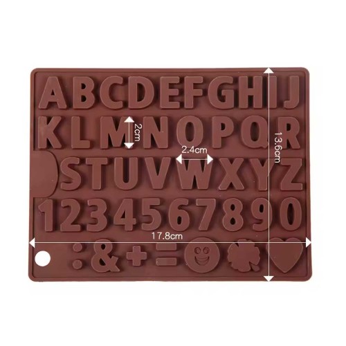 Silikon Kalıp Emojili Alfabe Harf ve Rakam Çikolata Kek Kalıbı