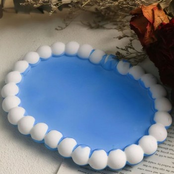 Silikon Kalıp Epoksi Taş Tozu Beton Oval Mini Misketli Bubble Tepsi Kalıbı 17.2X12 CM Silikon Kalıp Epoksi Taş Tozu Beton Oval Mini Misketli Bubble Tepsi Kalıbı 17.2X12 CM