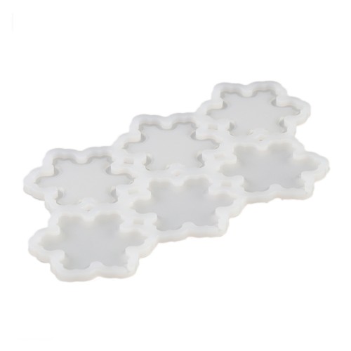 Silikon Kalıp Kar Tanesi Bombeli ve Düz Şeker Lolipop Kalıbı 6 Lı