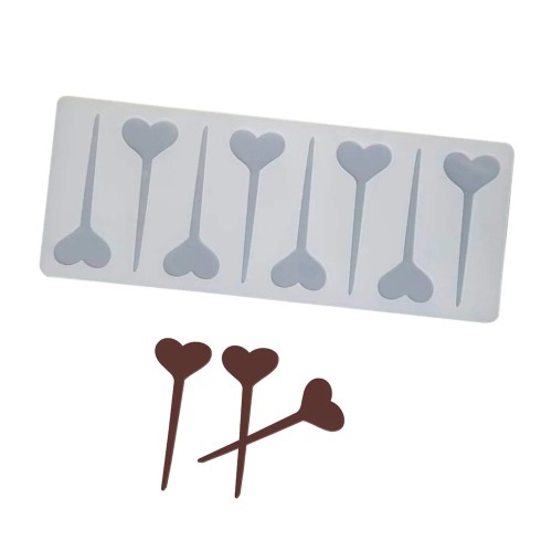 Silikon Kalp Şeklinde Kek Pasta Süsleme Çubuğu Kalıbı 8 Li Silikon Kalp Şeklinde Kek Pasta Süsleme Çubuğu Kalıbı 8 Li