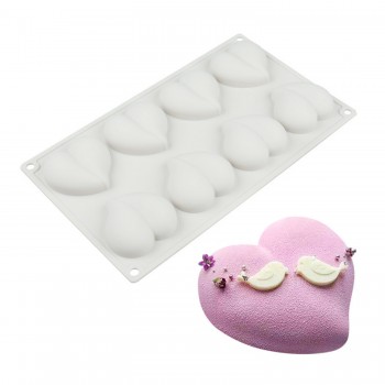 Silikon Kek Kalıp Çikolata Bombeli Desenli Kalp Kalıbı Mum Şeker Ham. Taş Tozu Kalıbı 8 Li