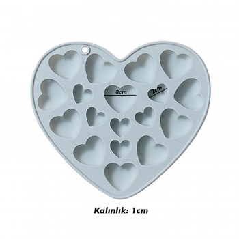 Silikon Kek Kalıp Çikolata Bombeli Kalp Kalıbı Şeker Hamuru Jelibon Taş Tozu Mum Kalıbı Silikon Kek Kalıp Çikolata Bombeli Kalp Kalıbı Şeker Hamuru Jelibon Taş Tozu Mum Kalıbı